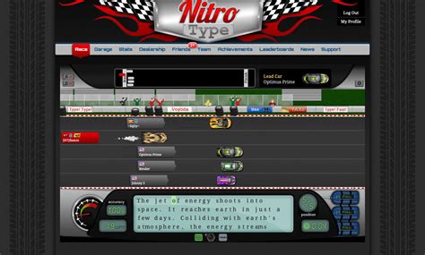 Info; Code; History; Feedback (1) Stats; Nitro Type - Safe Space. . Nitro type auto typer download